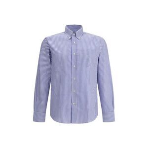 Deperlu Blue Cotton Pattern Men's Shirt
